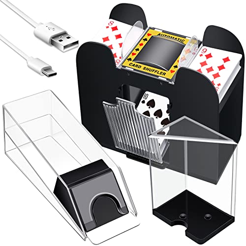 Aoriher Blackjack Spielset inklusive Automatisches 6 Deck Kartenmischers 6 Deck Blackjack Schuh und 6 Deck Ablageschale für Karte Familien Heim Pokerspiel, 3 Stücke von Aoriher