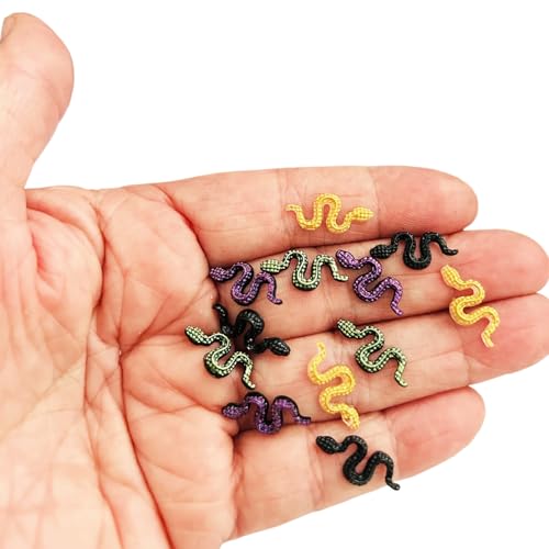 Miniatur Schlangen, Winzige Harz Schlangen, Puppenhaus Mini Schlangen, Halloween Schlange für Feengarten, Halloween, Puppenhaus Miniaturen, Terrarium (50PCS) (Lila) von Aorvoras