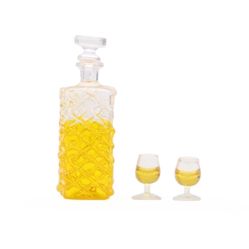 Miniatur Whiskey Dekanter und Gläser Set, Miniatur Wein Puppenhaus Weinflasche, 1:12 Whiskey Flaschen Set, für Puppenhaus Miniatur Dekoration Küchenzubehör Miniatur Whiskey Dekanter und Gläser Set, Miniatur Wein Puppenhaus Weinflasche, 1:12 Whiskey Flaschen Set, für Puppenhaus Miniatur Dekoration Küchenzubehör von Aorvoras