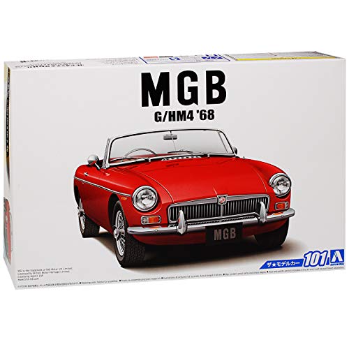 Aoshima MG B MGB Cabrio Rot Offen 1962-1980 Kit Bausatz 1/24 Modell Auto von Aoshima
