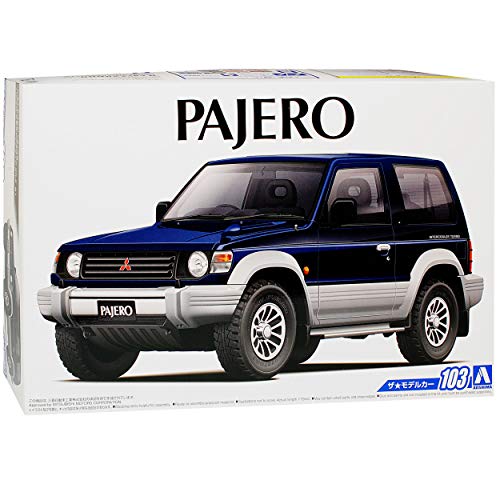 Aoshima Mitsubishi Pajero Montero LO40 3 Türer Blau 1. Generation 1982-1990 Kit Bausatz 1/24 Modell Auto von Aoshima