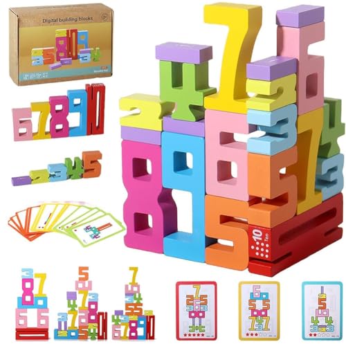 Aosrioylt Digital Building Blocks, 20PCS Wooden Stacking Number Building Blocks Montessori Number Blockss Math Learning Toys Balance Competition for Kids Digital Educational Counting Toys Aosrioylt Digital Building Blocks, 20PCS Wooden Stacking Number Building Blocks Montessori Number Blockss Math Learning Toys Balance Competition for Kids Digital Educational Counting Toys von Aosrioylt