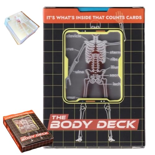 Aosrioylt The Body Deck,Unique Transparent 3D Image of The Human Anatomy Playing Cards, Waterproof Plastic Clear Playing Cards Educational Gift for Card Collectors or Anatomy Enthusiasts(1set) von Aosrioylt