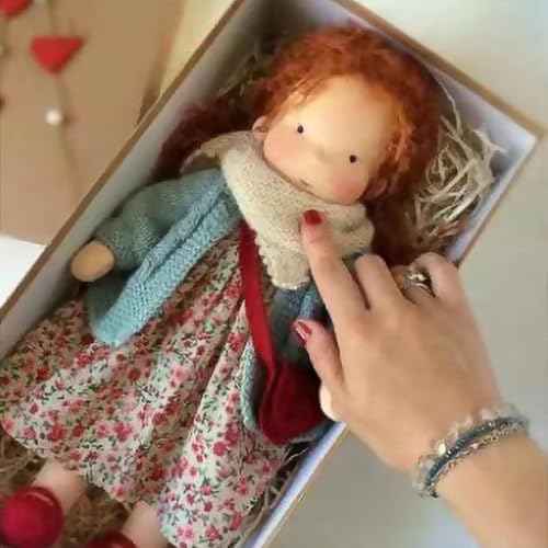 Aosrioylt Waldorfpuppe Handarbeit, Handgemachte Waldorfpuppe, Vintage Gehäkelte Puppe Stoffpuppe als Geburtstagsgeschenk Plüschfigur Spielzeug(08# Nova) von Aosrioylt