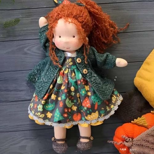 Aosrioylt Waldorfpuppe Handarbeit, Handgemachte Waldorfpuppe, Vintage Gehäkelte Puppe Stoffpuppe als Geburtstagsgeschenk Plüschfigur Spielzeug(18# Jann) von Aosrioylt