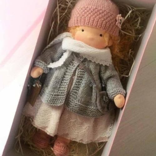 Aosrioylt Waldorfpuppe handgefertigt, handgemachte Waldorfpuppe, Vintage gehäkelte Puppe, for 2+ Jahre alte Mädchen(23# Joyce) von Aosrioylt