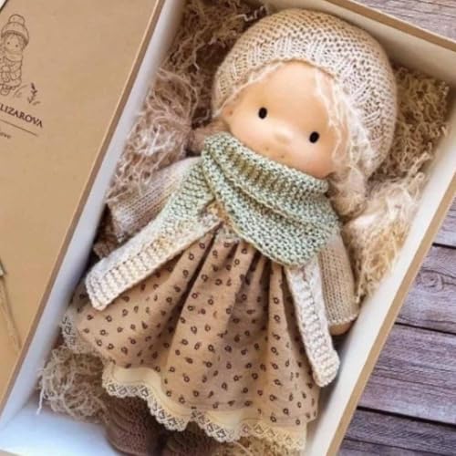 Aosrioylt Waldorfpuppe handgefertigt, handgemachte Waldorfpuppe, Vintage gehäkelte Puppe, for 2+ Jahre alte Mädchen(30# Jerren) von Aosrioylt