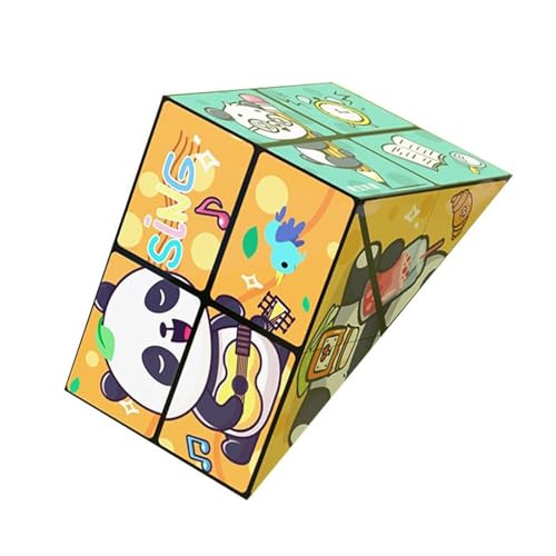 Kreatives, Faltbares Panda-Zauberwürfel-Spielzeug for Kinder, 3D-Flips-Zauberwürfel-Set, Stress- Und Angstabbau-Zauberwürfel, Verwandelt Puzzlewürfel for Unterwegs, Zappelschieber(A) von Aosrioylt