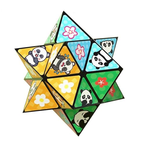Kreatives, Faltbares Panda-Zauberwürfel-Spielzeug for Kinder, 3D-Flips-Zauberwürfel-Set, Stress- Und Angstabbau-Zauberwürfel, Verwandelt Puzzlewürfel for Unterwegs, Zappelschieber(C) von Aosrioylt