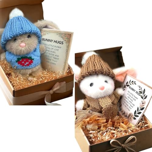 Mini-Häschen for Umarmen, süßes Ostergeschenk, handgefertigte Plüsch-Taschen-Hase-Puppe, 2025 neue emotionale Unterstützung, positives Häkel-Häschen, süßes Geschenk for die Lieben von Familie und Freu von Aosrioylt