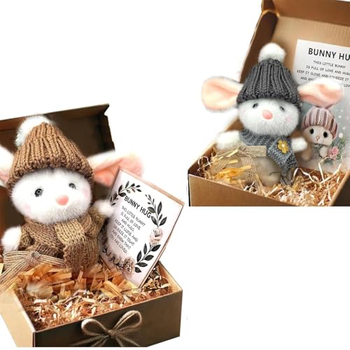 Mini-Häschen for Umarmen, süßes Ostergeschenk, handgefertigte Plüsch-Taschen-Hase-Puppe, 2025 neue emotionale Unterstützung, positives Häkel-Häschen, süßes Geschenk for die Lieben von Familie und Freu von Aosrioylt