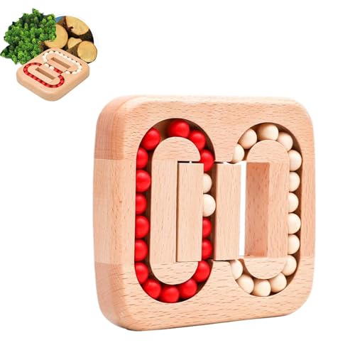 Rotating Magic Bean Fingertip Toy Wood Puzzles, Rotating Magic Bean Fingertip Wood Puzzles, Funny Bean Brain Teaser, Cube Rotating Puzzle Fidget Toys, Pop Sensory Game(1pc,Wooden Beads) von Aosrioylt