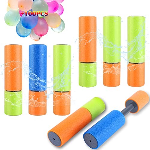 Aottom 8 Stück Wasserpistole Kinder, Wasserpistolen Schaumstoff 15.5CM Set mit 100St Wasserbomben Luftballons, Spritzpistole Wasser Bunte für Jungen und Mädchen Party Strand Pool Spielzeug Aottom 8 Stück Wasserpistole Kinder, Wasserpistolen Schaumstoff 15.5CM Set mit 100St Wasserbomben Luftballons, Spritzpistole Wasser Bunte für Jungen und Mädchen Party Strand Pool Spielzeug von Aottom