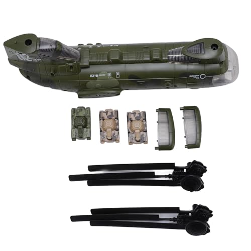 Aoveew Kinder Transport Helikopter Spielzeug mit Licht und Sound Batteriebetriebener Transport Helikopter Flugzeug für Kinder (Green) von Aoveew