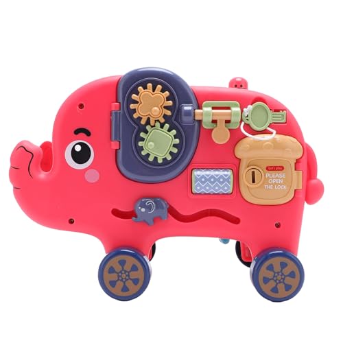 Kinder- Cartoon Elefant Zahnrad Spielzeug Formen Sortieren Spiel Schieben Rotation Spielzeug Multifunktionales Frühpädagogisches Spielzeug für Kinder (Red) von Aoveew