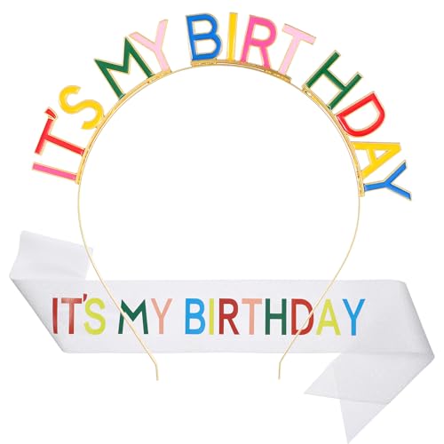 2 Stück Geburtstag Krone Schärpe Set,Its My Birthday Stirnband,Its My Birthday Geburtstag Schärpe,Geburtstag Mädchen Stirnband mit Schärpe,für Mädchen Kinder Geburtstag Kopfschmuck Party Schärpe Deko 2 Stück Geburtstag Krone Schärpe Set,Its My Birthday Stirnband,Its My Birthday Geburtstag Schärpe,Geburtstag Mädchen Stirnband mit Schärpe,für Mädchen Kinder Geburtstag Kopfschmuck Party Schärpe Deko von Apausvcm