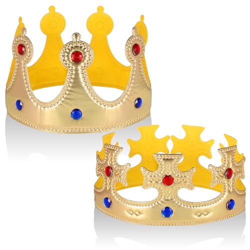Apausvcm 2 Stück Königskronen Hut,Krone König Gold,Königskrone für Erwachsene,König Kopfbedeckung,Königskrone Geburtstag,Kron Königin Prinz Kostüm Zubehör für Geburtstag Königliches Verkleiden Zubehör Apausvcm 2 Stück Königskronen Hut,Krone König Gold,Königskrone für Erwachsene,König Kopfbedeckung,Königskrone Geburtstag,Kron Königin Prinz Kostüm Zubehör für Geburtstag Königliches Verkleiden Zubehör von Apausvcm