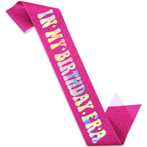 Geburtstag Schärpe für Frauen, Rose Red in My Birthday Era Schärpe Glänzende Geburtstag Schärpe Dekorationen Geburtstag Party Dekoration Supplies für Frauen Mädchen Geburtstag Schärpe für Frauen, Rose Red in My Birthday Era Schärpe Glänzende Geburtstag Schärpe Dekorationen Geburtstag Party Dekoration Supplies für Frauen Mädchen von Apausvcm