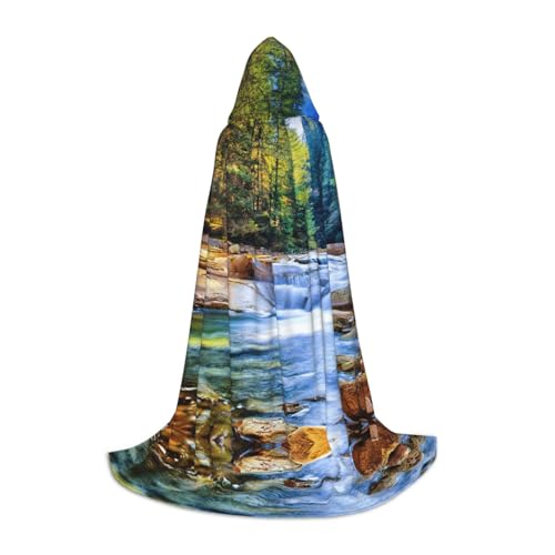 (Berg und See) bedruckter Kapuzenumhang für Teenager, Kostümparty, Halloween, Kapuzenumhang, weich und elastisch, Größe L von Apbdffjnf