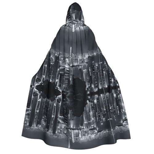 Apbdffjnf (Aerial Night of View Hong Kong) Print Adult Thick Hooded Cloak Unisex Cloak with Hood, Halloween Hooded Cape for Women Men Soft and Elastic von Apbdffjnf