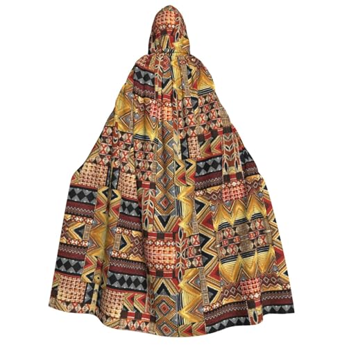 Apbdffjnf (Afrikanisches Textil-Patchwork) Druck Erwachsene dicker Kapuzenumhang Unisex Umhang mit Kapuze Halloween Kapuzenumhang für Damen Herren weich und elastisch von Apbdffjnf
