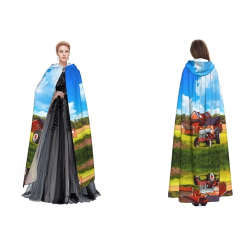 Apbdffjnf (Company Farm Tractor) Print Erwachsene Kapuzenumhang Mysteriöser Kapuzenumhang für Halloween Kostüm Party Weihnachten Cosplay von Apbdffjnf