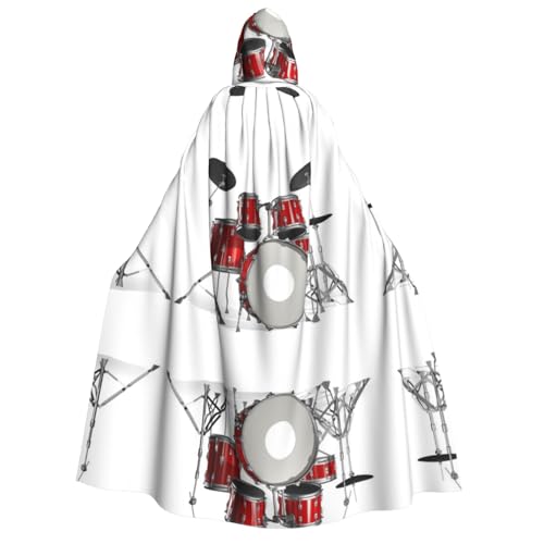 Apbdffjnf (Cooles Schlagzeug-Set) Aufdruck, Erwachsenen-Umhang, dicker Kapuzenumhang mit Kapuze, Unisex, Umhang mit Kapuze, Halloween-Kapuzenumhang für Damen und Herren, weich und elastisch von Apbdffjnf