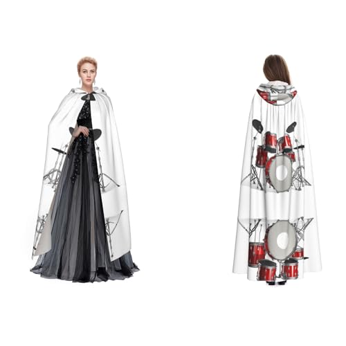 Apbdffjnf (Cooles Schlagzeug-Set) Druck Erwachsene Kapuzenumhang Mysteriöser Kapuzenumhang für Halloween Kostüm Party Weihnachten Cosplay von Apbdffjnf