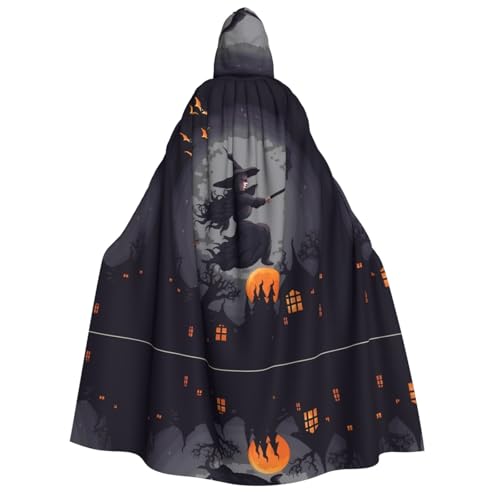 Apbdffjnf (Halloween-Hexe) Aufdruck, Erwachsenen-Umhang, dicker Kapuzenumhang, Unisex, Umhang mit Kapuze, Halloween-Kapuzenumhang für Damen und Herren, weich und elastisch von Apbdffjnf