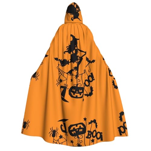 Apbdffjnf (Halloween-Hexe fliegend) Druck Erwachsene dicker Kapuzenumhang Unisex Umhang mit Kapuze Halloween Kapuzenumhang für Damen Herren weich und elastisch von Apbdffjnf