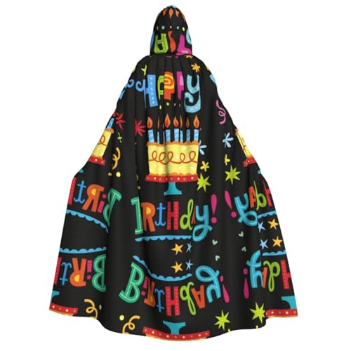 Apbdffjnf (Happy Birthday Big Cake) Print Erwachsene Dicker Kapuzenumhang Unisex Umhang mit Kapuze, Halloween Kapuzenumhang für Damen und Herren, weich und elastisch von Apbdffjnf