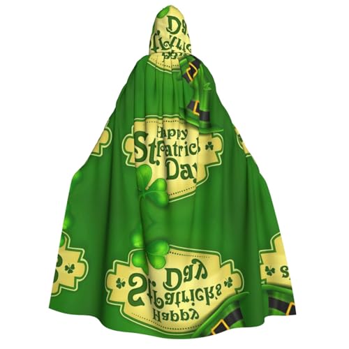 Apbdffjnf (Happy St. Patrick's Day) Aufdruck, Erwachsenen-Umhang, dicker Kapuzenumhang, Unisex, Umhang mit Kapuze, Halloween-Kapuzenumhang für Damen und Herren, weich und elastisch von Apbdffjnf