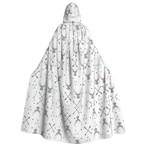 Apbdffjnf (Jagdpfeile Dreiecke Hirsch) Druck Erwachsene Dicker Kapuzenumhang Unisex Umhang mit Kapuze Halloween Kapuzenumhang für Damen Herren Weich und Elastisch von Apbdffjnf