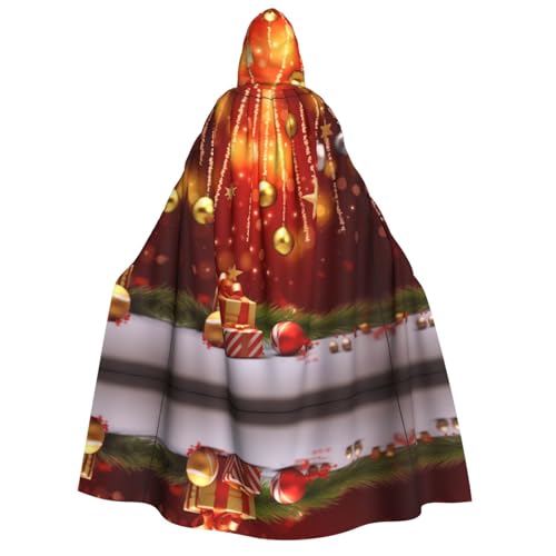 Apbdffjnf (Merry Christmas-3) Erwachsenen-Umhang mit dicker Kapuze, Unisex, Umhang mit Kapuze, Halloween-Kapuzenumhang für Damen und Herren, weich und elastisch von Apbdffjnf