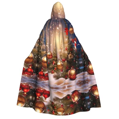 Apbdffjnf (Merry Christmas-5) Bedruckter Erwachsenen-Umhang mit dicker Kapuze, Unisex, Umhang mit Kapuze, Halloween-Kapuzenumhang für Damen und Herren, weich und elastisch von Apbdffjnf