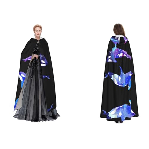 Apbdffjnf (Orca Killer Whale) Print Erwachsene Kapuzenumhang Mysteriöser Kapuzenumhang für Halloween Kostüm Party Weihnachten Cosplay von Apbdffjnf