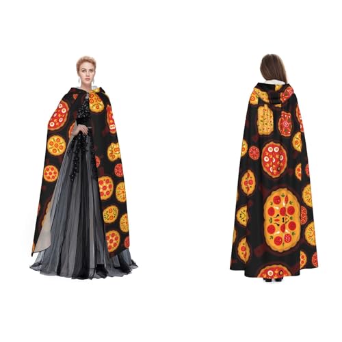 Apbdffjnf (Pizza Food) Umhang mit Kapuze für Erwachsene, mit geheimnisvollem Aufdruck, für Halloween, Party, Weihnachten, Cosplay von Apbdffjnf