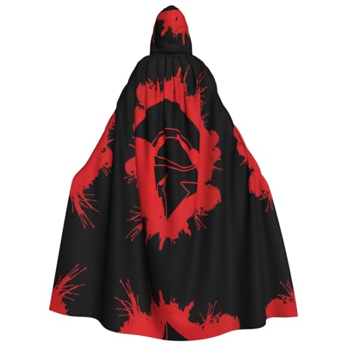 Apbdffjnf (Spartanischer Kriegerhelm) Aufdruck, Erwachsenen-Umhang, dicker Kapuzenumhang, Unisex, Umhang mit Kapuze, Halloween-Kapuzenumhang für Damen und Herren, weich und elastisch von Apbdffjnf
