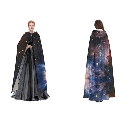 Apbdffjnf (Universum Milchstraße) Druck Erwachsene Kapuzenumhang Mysteriöser Kapuzenumhang für Halloween Kostüm Party Weihnachten Cosplay von Apbdffjnf
