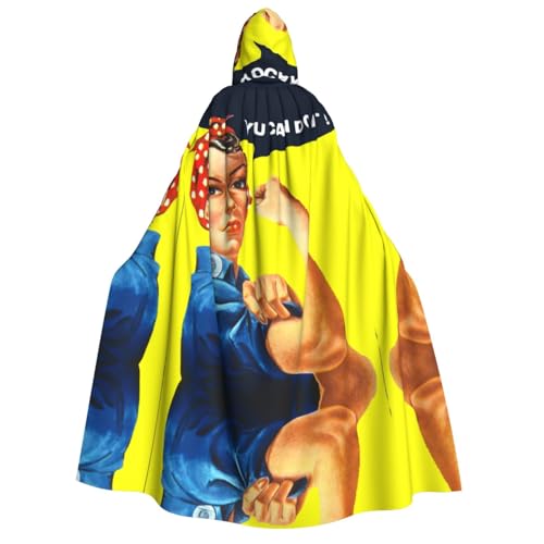 Apbdffjnf (We Can Do It) Bedruckter Erwachsenen-Umhang mit dicker Kapuze, Unisex, Umhang mit Kapuze, Halloween-Kapuzenumhang für Damen und Herren, weich und elastisch von Apbdffjnf