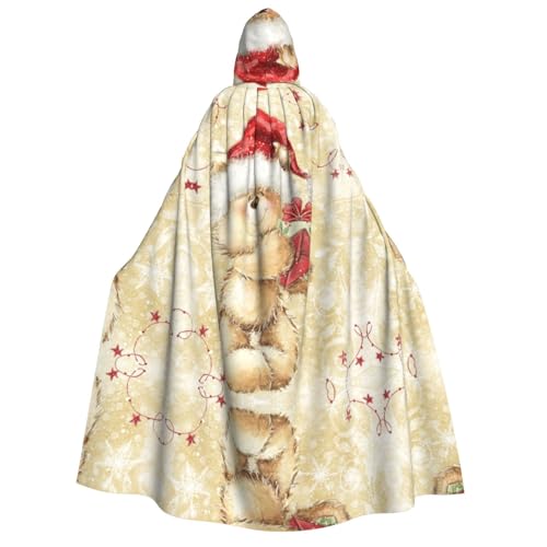 Apbdffjnf (Weihnachtsmannmütze, Geschenk und Frohe Weihnachten) Druck Erwachsene Dicker Kapuzenumhang Unisex Umhang mit Kapuze Halloween Kapuzenumhang für Damen Herren Weich und Elastisch von Apbdffjnf