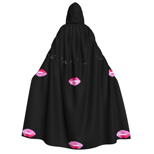 Apbdffjnf (Wimpernlippen) Aufdruck, Erwachsenen-Umhang, dicker Kapuzenumhang, Unisex, Umhang mit Kapuze, Halloween-Kapuzenumhang für Damen und Herren, weich und elastisch von Apbdffjnf