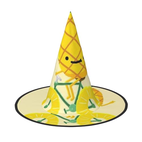 Apbdffjnf Ananas-Fahrradaufdruck, Halloween-Hexenhut, spitzer Hexenhut, Kostümzubehör für Halloween-Party-Dekoration Apbdffjnf Ananas-Fahrradaufdruck, Halloween-Hexenhut, spitzer Hexenhut, Kostümzubehör für Halloween-Party-Dekoration von Apbdffjnf