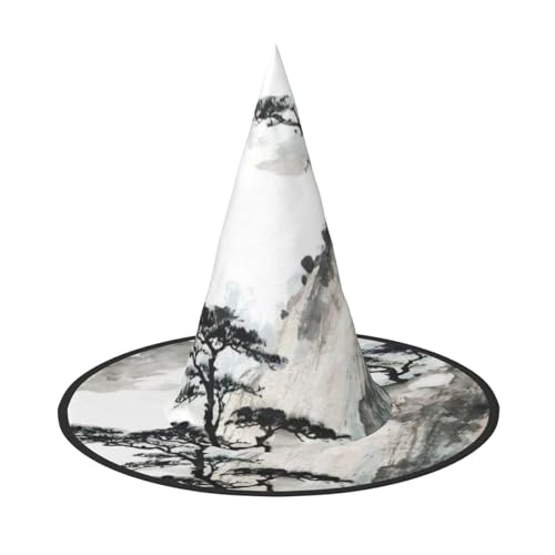 Apbdffjnf Berg- und Kiefernbaum-Druck, Halloween-Hexenhut, spitzer Hexenhut, Kostümzubehör für Halloween-Party-Dekoration Apbdffjnf Berg- und Kiefernbaum-Druck, Halloween-Hexenhut, spitzer Hexenhut, Kostümzubehör für Halloween-Party-Dekoration von Apbdffjnf