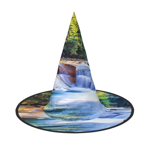 Apbdffjnf Berg- und See-Druck, Halloween-Hexenhut, spitzer Hexenhut, Kostümzubehör für Halloween-Party-Dekoration Apbdffjnf Berg- und See-Druck, Halloween-Hexenhut, spitzer Hexenhut, Kostümzubehör für Halloween-Party-Dekoration von Apbdffjnf