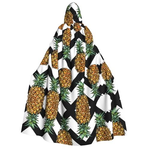 Apbdffjnf Dicker Kapuzenumhang für Erwachsene, Ananas-Druck, Unisex, Umhang mit Kapuze, Halloween-Kapuzenumhang für Damen und Herren, weich und elastisch von Apbdffjnf