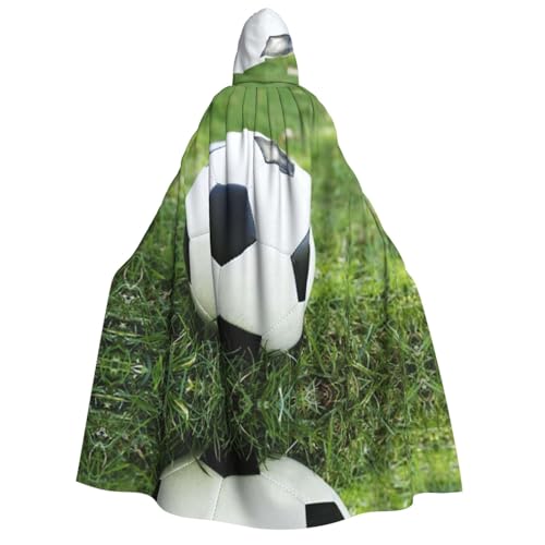 Apbdffjnf Dicker Kapuzenumhang für Erwachsene, Fußballball auf Gras, Unisex, Umhang mit Kapuze, Halloween-Kapuzenumhang für Damen und Herren, weich und elastisch Apbdffjnf Dicker Kapuzenumhang für Erwachsene, Fußballball auf Gras, Unisex, Umhang mit Kapuze, Halloween-Kapuzenumhang für Damen und Herren, weich und elastisch von Apbdffjnf