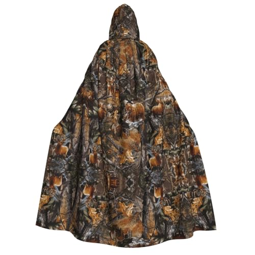 Apbdffjnf Dicker Kapuzenumhang für Erwachsene, Motiv: Jagd, Hirsch, Bär, Elch, Unisex, Umhang mit Kapuze, Halloween-Kapuzenumhang für Damen und Herren, weich und elastisch von Apbdffjnf