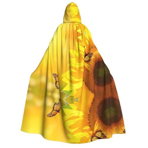 Apbdffjnf Dicker Kapuzenumhang für Erwachsene, Sonnenblumen-Schmetterling, Sonnenblumen-Motiv, Unisex, Umhang mit Kapuze, Halloween-Kapuzenumhang für Damen und Herren, weich und elastisch Apbdffjnf Dicker Kapuzenumhang für Erwachsene, Sonnenblumen-Schmetterling, Sonnenblumen-Motiv, Unisex, Umhang mit Kapuze, Halloween-Kapuzenumhang für Damen und Herren, weich und elastisch von Apbdffjnf
