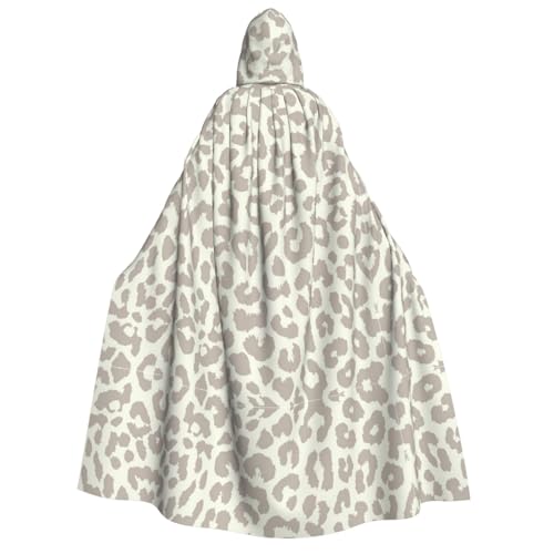 Apbdffjnf Dicker Kapuzenumhang für Erwachsene, braunes Leopardenmuster, Unisex, Umhang mit Kapuze, Halloween-Kapuzenumhang für Damen und Herren, weich und elastisch von Apbdffjnf